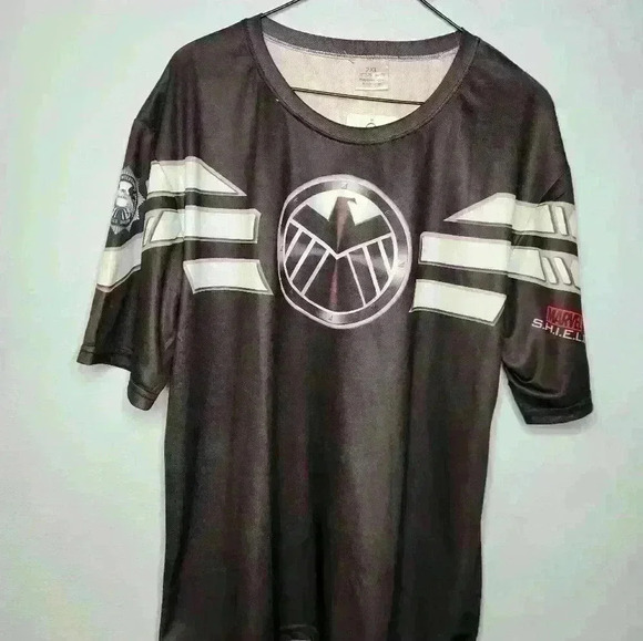 NWT Cool Max Marvel Agent of S.H.I.E.L.D. Compression Workout Shirt black sz XXL - Picture 2 of 7